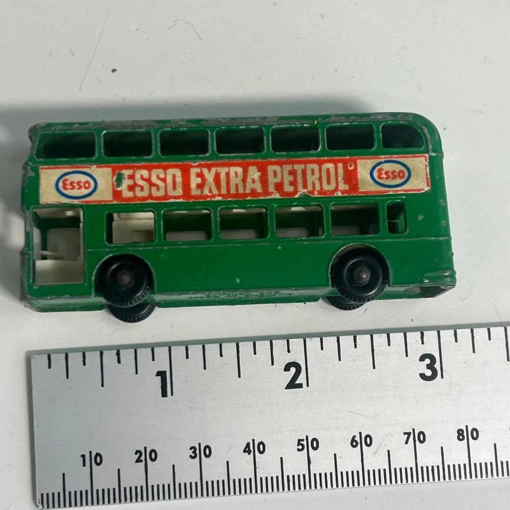 Vintage Matchbox Lesney No 74 Daimler Bus Green Esso Extra Petrol Made England